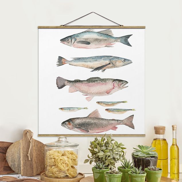 Kitchen Seven Fish In Watercolour I