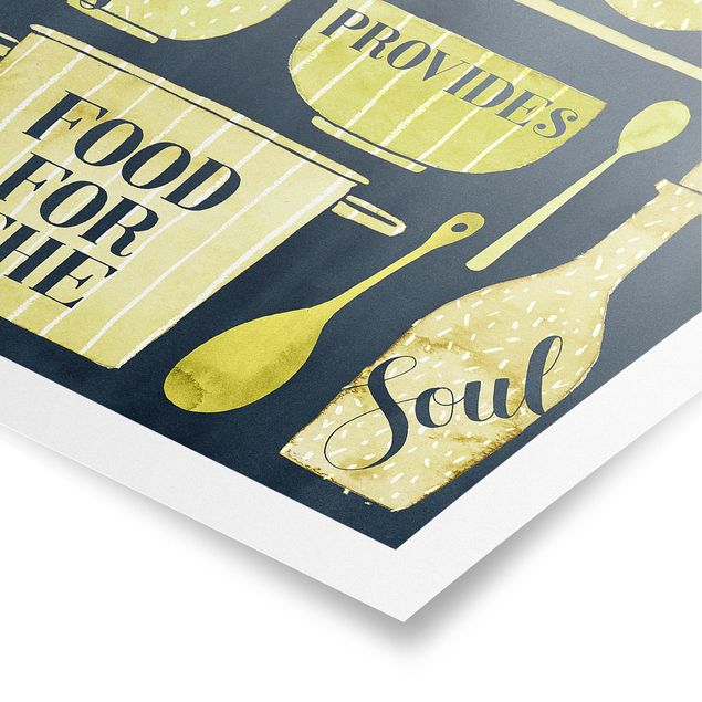 Yellow canvas wall art Soul Food - With Love
