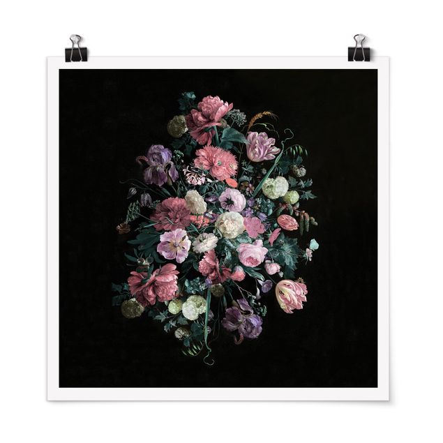 Canvas art Jan Davidsz De Heem - Dark Flower Bouquet