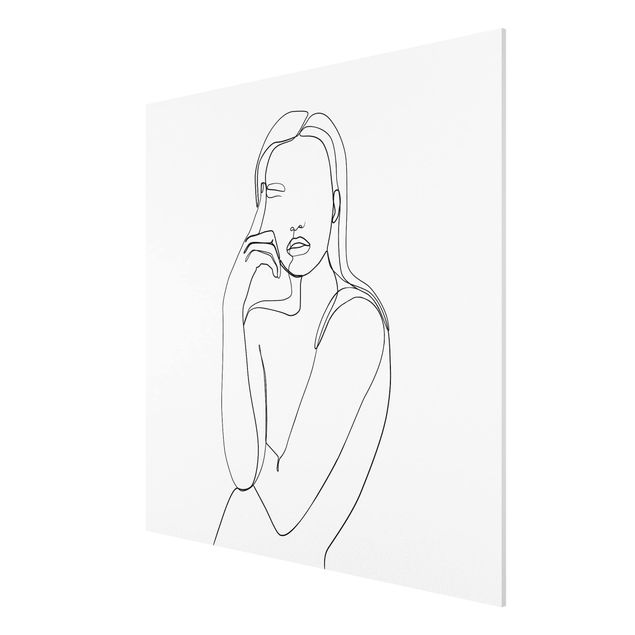 Art posters Line Art Pensive Woman Black And White
