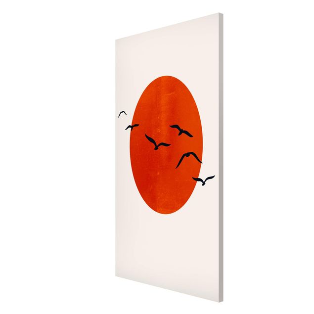 Magnet boards animals Flock Of Birds In Front Of Red Sun I