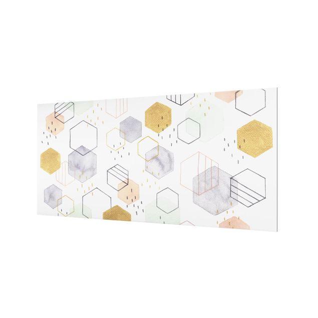 Glass Splashback - Hexagonal Scattering I - Landscape 1:2