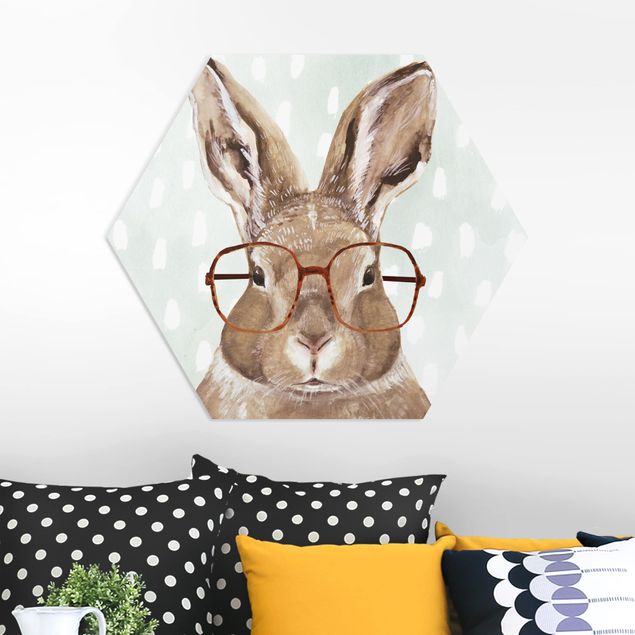 Kids room decor Animals With Glasses - Rabbit