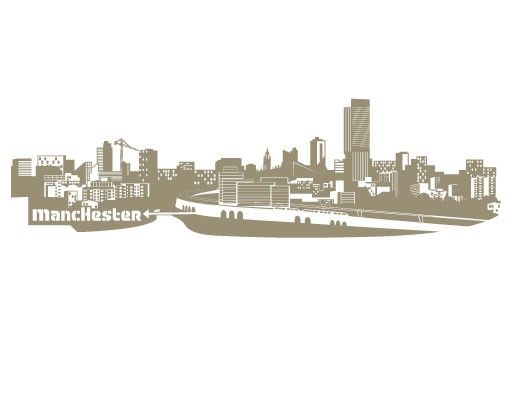 Wall stickers city ​​names No.FB47 Manchester Skyline