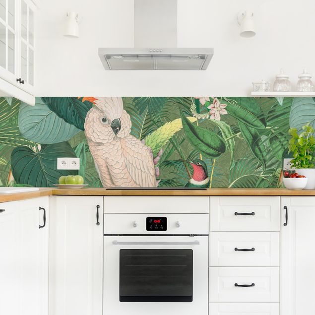 Kitchen Vintage Collage - Kakadu And Hummingbird