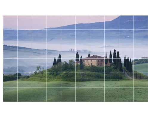 Tile films green Sunrise In Tuscany