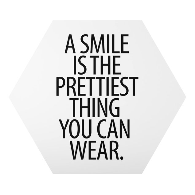 Hexagon photo prints A Smile Is The Prettiest Thing Sans Serif