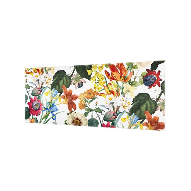 Glass splashback Colourful Magnificent Flowers