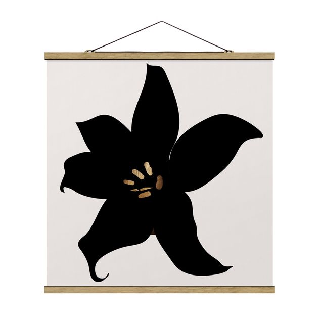 Art posters Graphical Plant World - Orchid Black And Gold