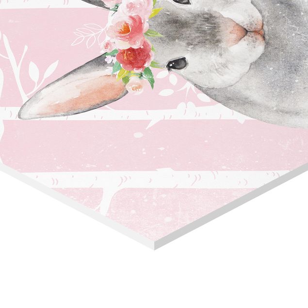 Prints Watercolor Bunny Pink