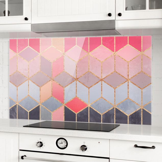 Kitchen Colorful Pastel Golden Geometry