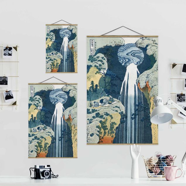 Modern art prints Katsushika Hokusai - The Waterfall of Amida behind the Kiso Road