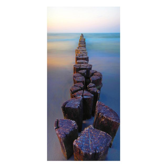 Prints landscape Groynes At Sunset At The Ocean