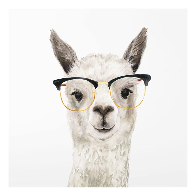 Glass splashback Hip Lama With Glasses I