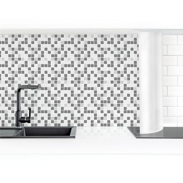 Kitchen splashback stone Mosaic Tiles Gray