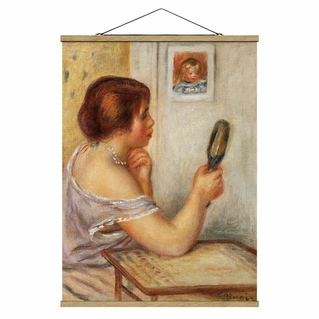 Art prints Auguste Renoir - Gabrielle holding a Mirror or Marie Dupuis holding a Mirror with a Portrait of Coco