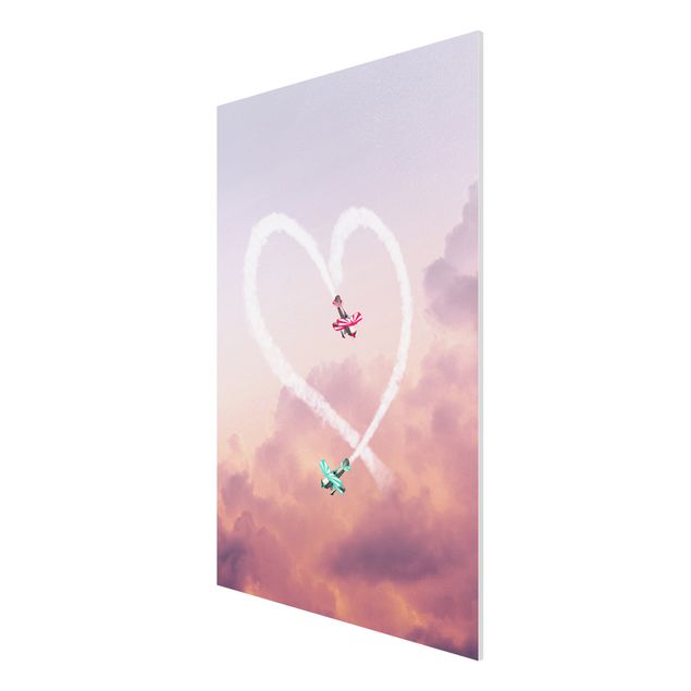 Contemporary art prints Heart With Airplanes