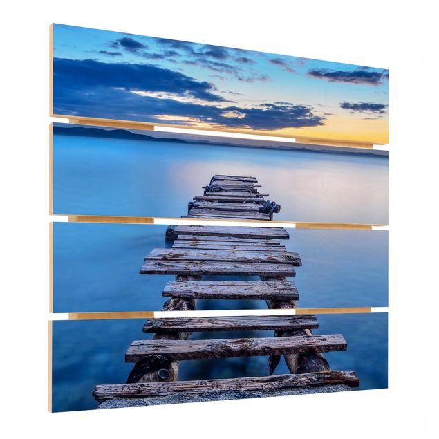 Wood photo prints Walkway Into Calm Waters