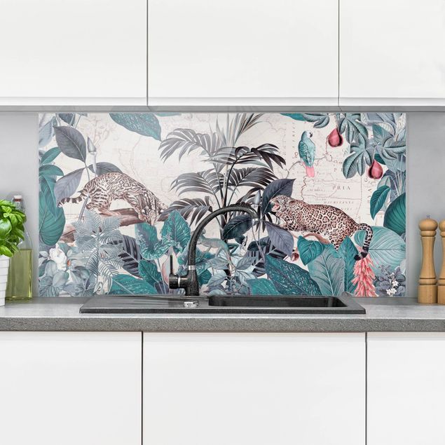 Kitchen Vintage Collage - Big Cats In The Jungle