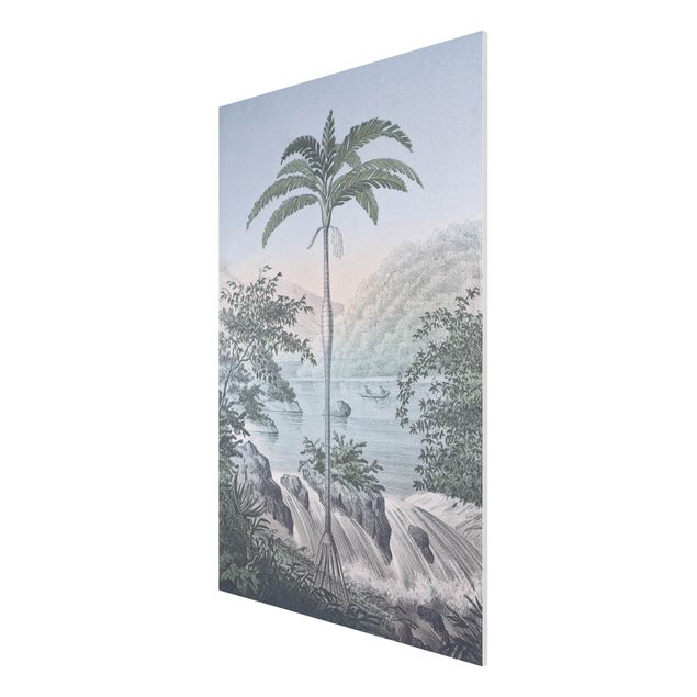 Canvas art Vintage Illustration - Landscape With Palm Tree