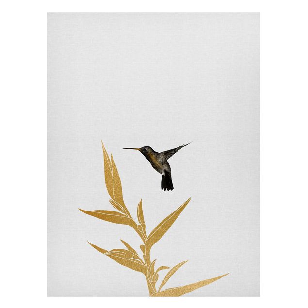 Magnet boards flower Hummingbird And Tropical Golden Blossom II