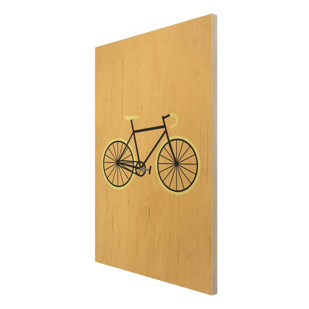 Prints on wood Bicycle In Yellow
