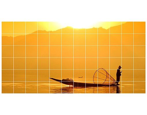 Tile films yellow Fisherman And Sunrise