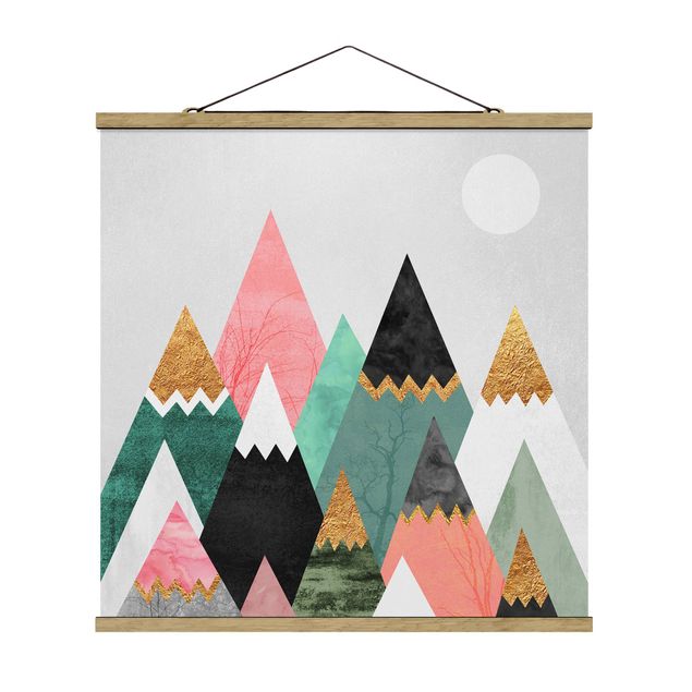 Mountain prints Triangular Mountains With Gold Tips
