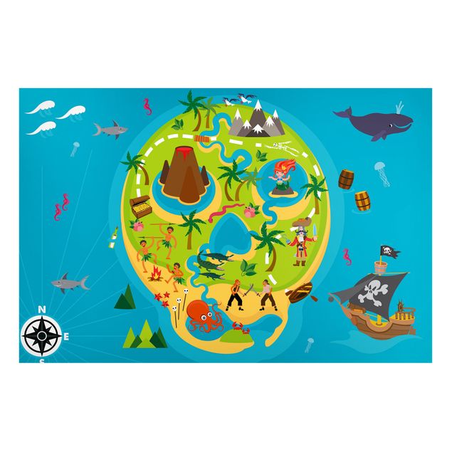 Mountain wall art Playoom Mat Pirates - Welcome To The Pirate Island
