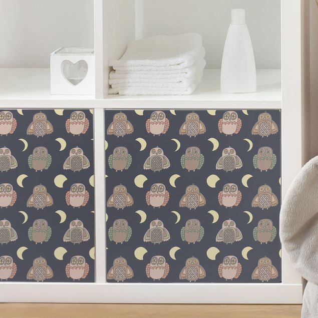 Kids room decor Night Owl Pattern With Moon Phases