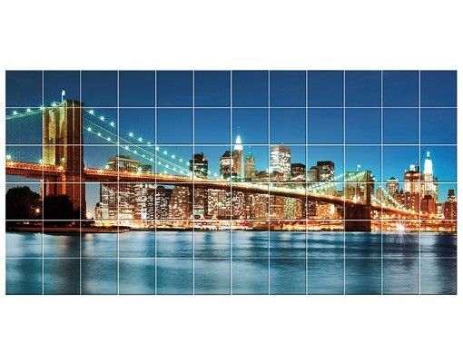 Adhesive films Nighttime Manhattan Bridge
