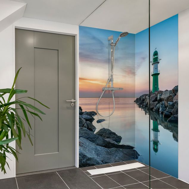 Shower wall cladding - Sunset at the Lighthouse