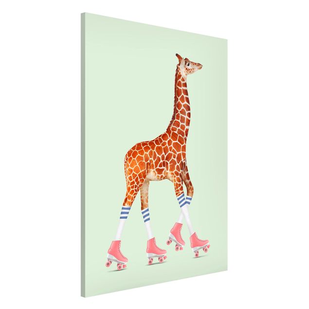 Nursery decoration Giraffe With Roller Skates