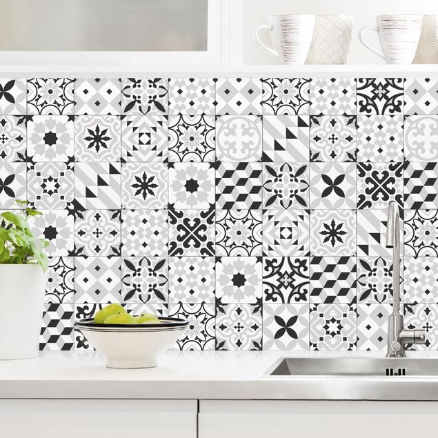 Kitchen Geometrical Tile Mix Black