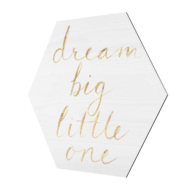 Hexagon shape pictures Wooden Wall White - Dream Big