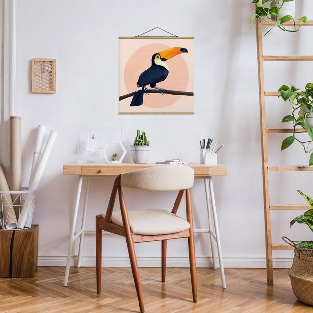 Animal canvas Illustration Bird Toucan Painting Pastel