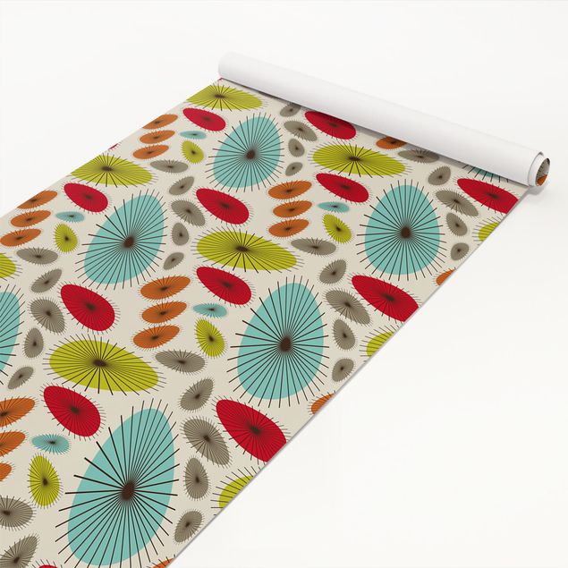 Adhesive films patterns Abstract Retro Floral Pattern