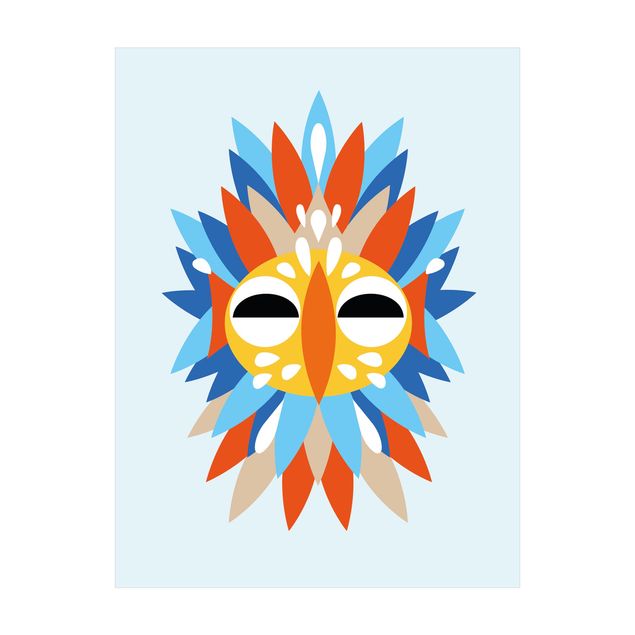 Multicoloured rug Collage Ethnic Mask - Parrot