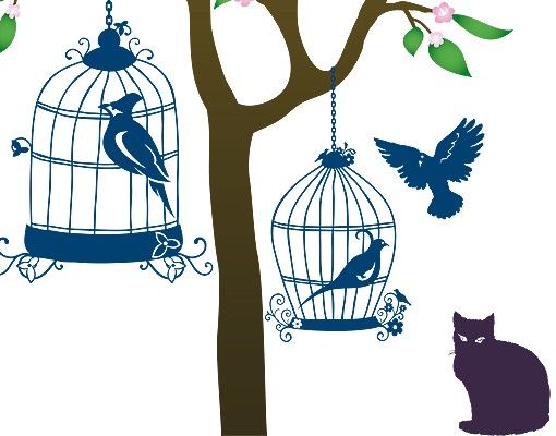 Wall stickers animals No.RS57 Cats And Birds