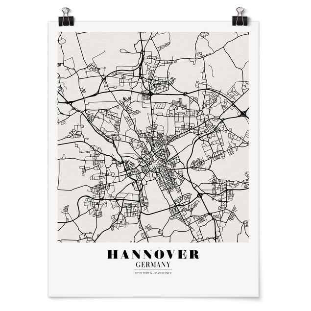 Prints quotes Hannover City Map - Classic