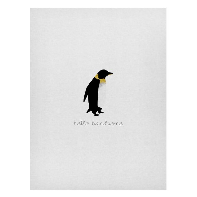 Art prints Penguin Quote Hello Handsome