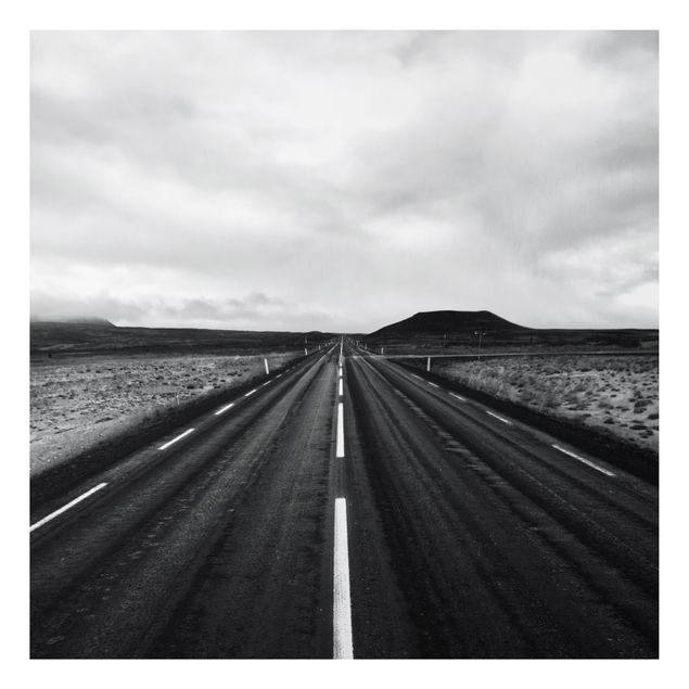 Landscape canvas prints Straight Road In Iceland