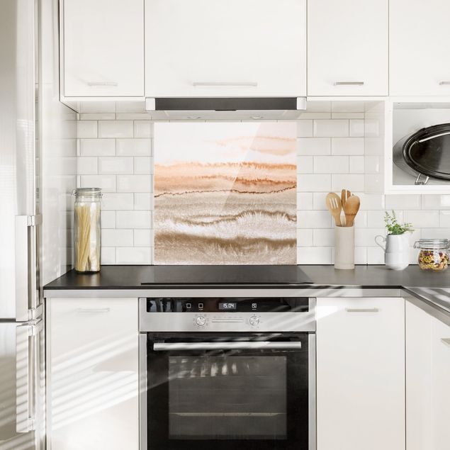 Glass splashback patterns Play Of Colours Sound Of The Ocean In Sepia-Colours