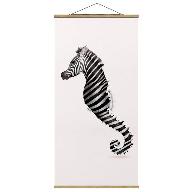 Horses wall art Seahorse With Zebra Stripes