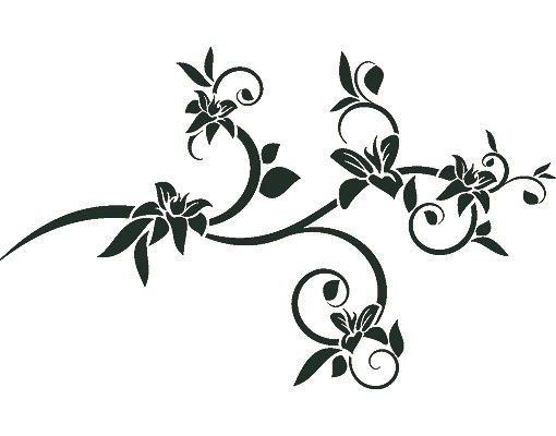 Window stickers flower No.RS78 Branch With Curlicues
