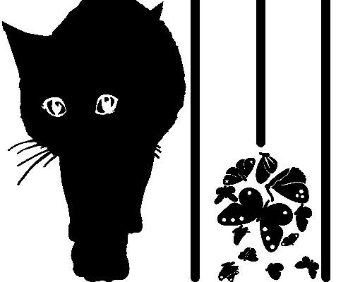 Window stickers animals No.RS76 Cat In Meadow
