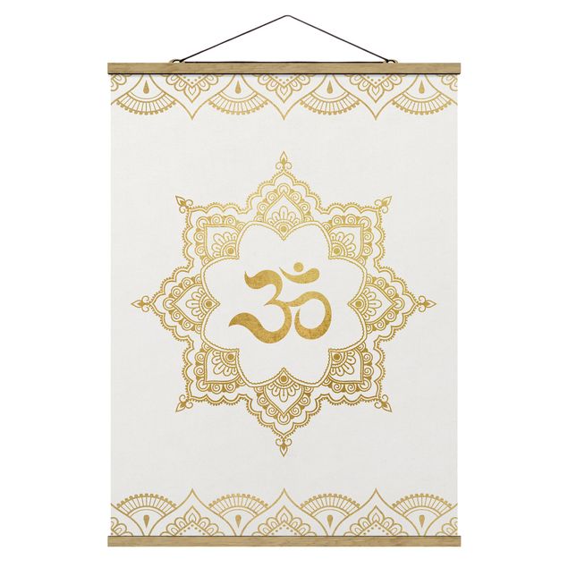 Prints patterns Mandala OM Illustration Ornament White Gold