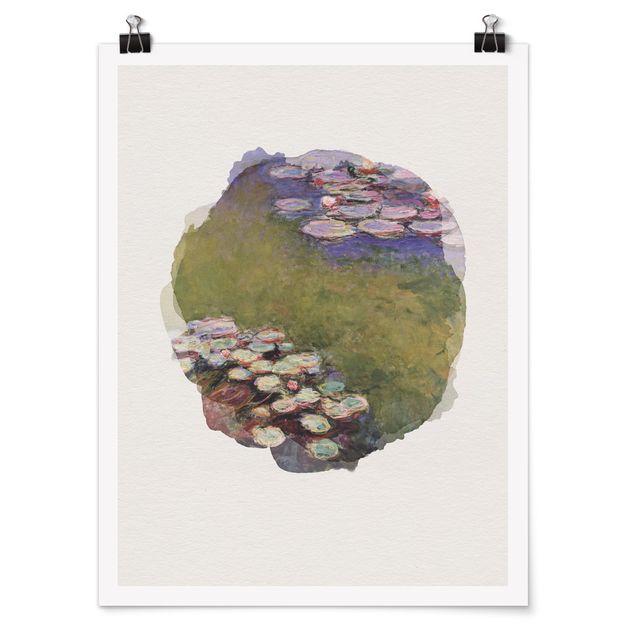 Landscape canvas prints WaterColours - Claude Monet - Water Lilies
