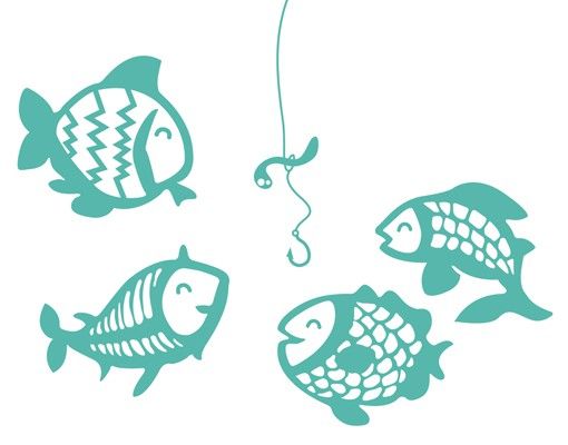Animal print wall stickers No.MW103 Vegetarian Fishes