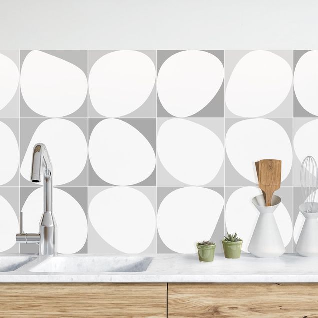 Kitchen Oval Tiles - Grey